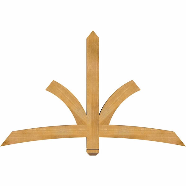 Ekena Millwork Davenport Rough Sawn Timber Gable Bracket, Western Red Cedar, 60"W x 38"H x 4"D x 4"F, 15/12 Pitch GBW060X38X0404DAV00RWR - main